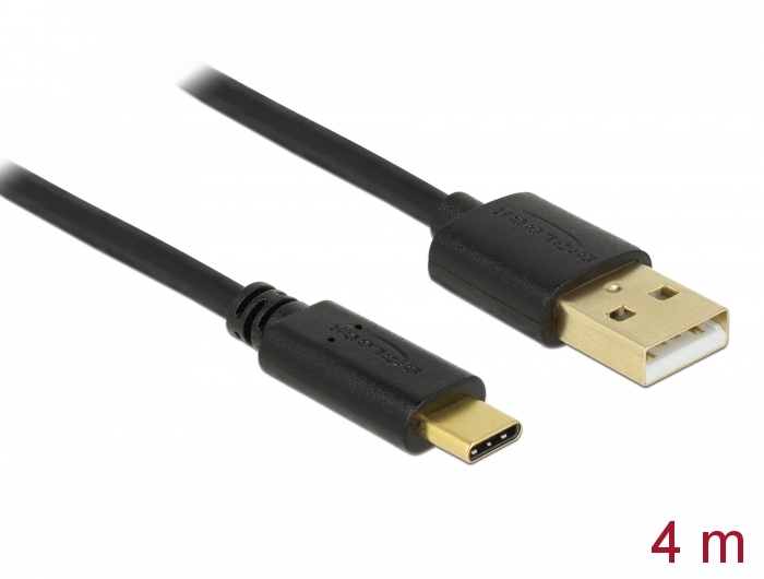 Delock USB 2.0 Kabel Typ-A zu Type-C 4 m